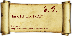 Herold Ildikó névjegykártya